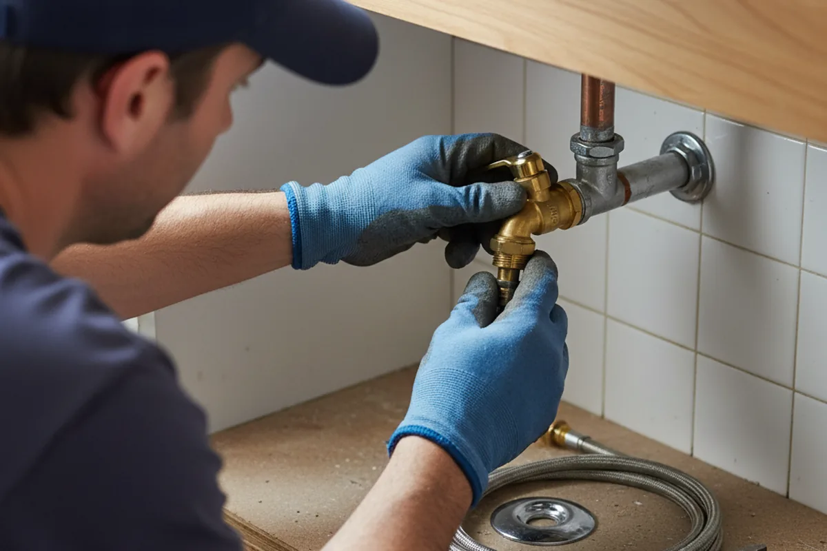 Shutoff valve and fitting work during Faucet and Fixture Repair in Blodgett